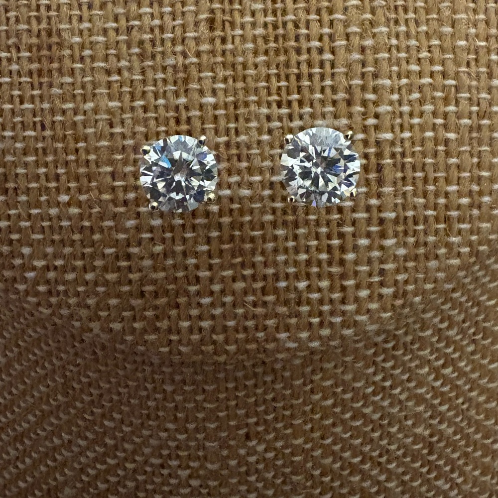 14K Gold over Solid Sterling Silver 1.60 Carat VVSD Moissanite Earrings